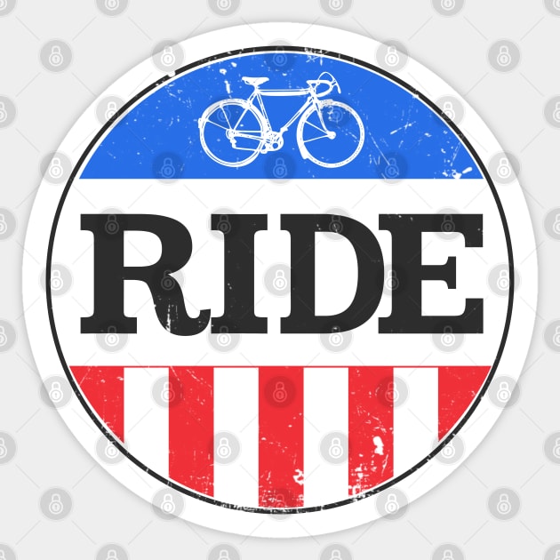 Vintage Ride Bicycle Logo Sticker by eVrydayART